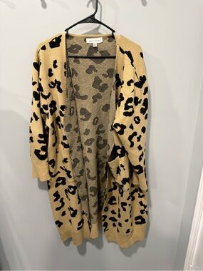Womens Jack & Avery cheetah long cardigan size XL